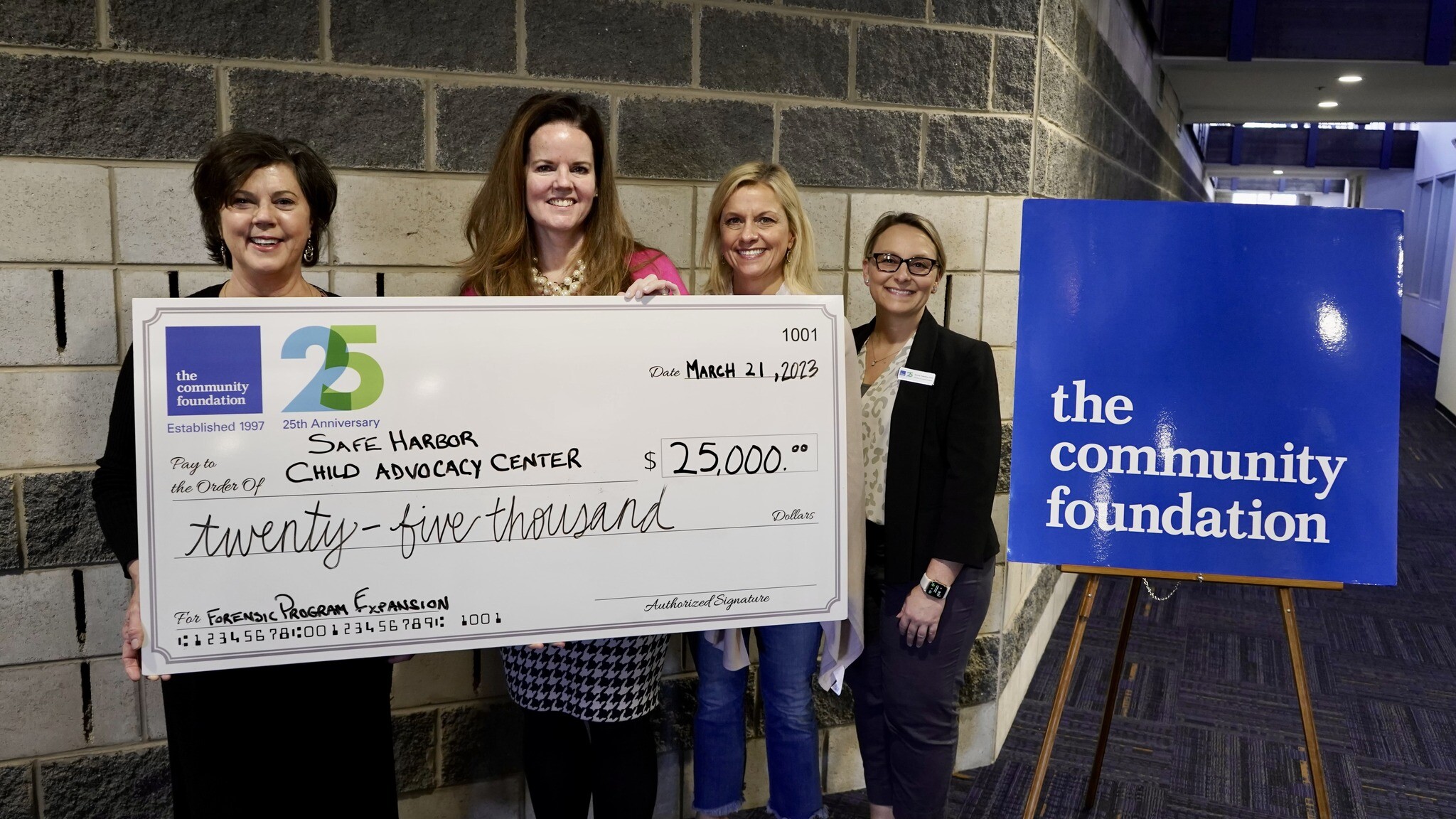 The Community Foundation Awards Safe Harbor A $25,000 Grant